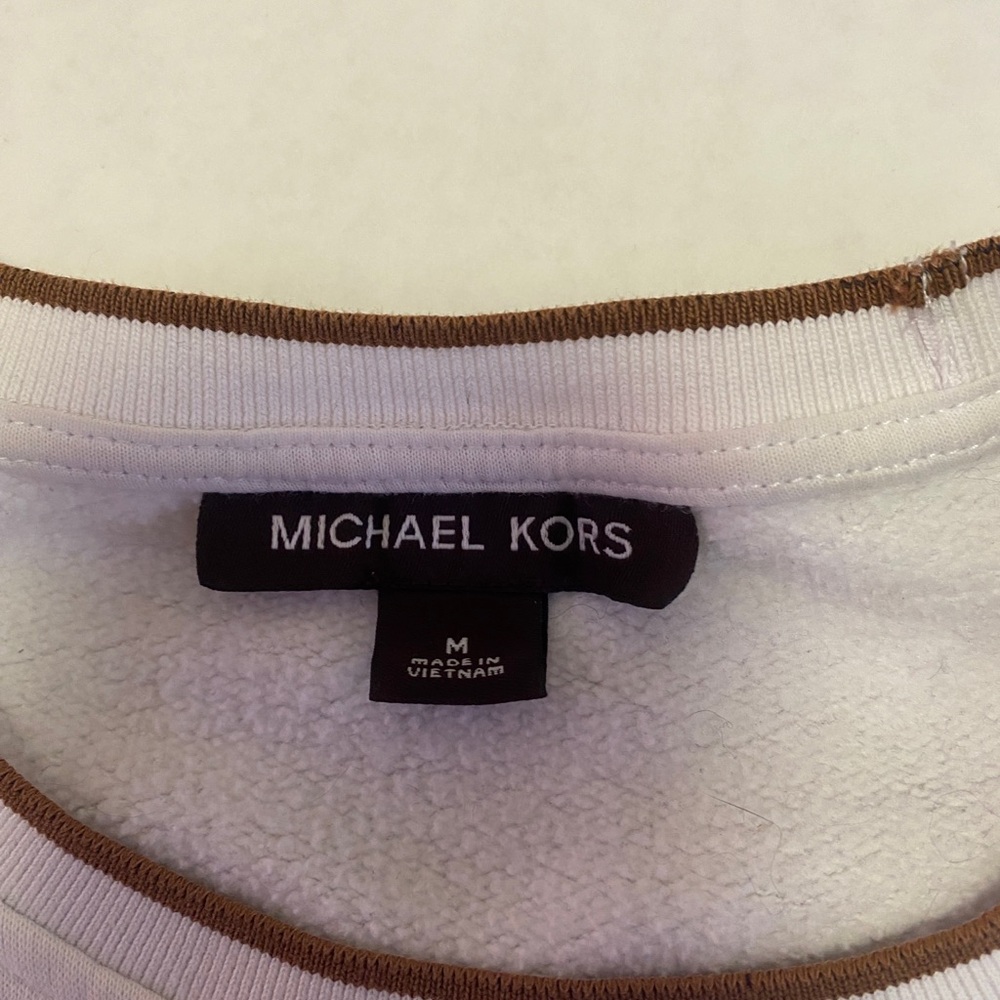 Michael Kors Medium Men’s Cotton Blend Cream Crewneck Sweater - Picture 5 of 7